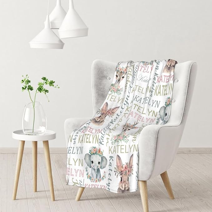 Personalized Baby Blanket - Custom With Name for Girls and Boys, Super Soft Plush Fleece, Personalized Gifts for Newborn