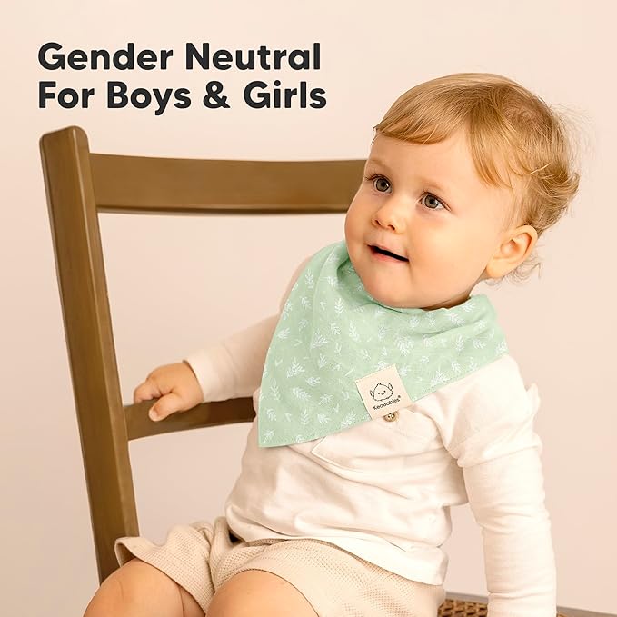 8-Pack Muslin Baby Bibs for Boys, Girls - Muslin Bandana Drool Bibs for Baby Girl & Boy, Drooling Newborn, Teething Toddler, Infant 0-36 months, 100% Cotton Extra Absorbent & Soft(Wild Bloom)