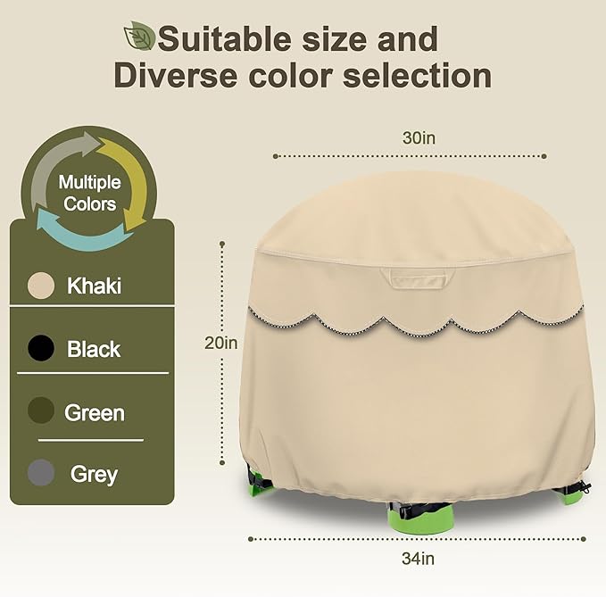 Kids Water Table Cover Fit Little Tikes Fish 'n Splash Water Table, Waterproof Dust Proof Outdoor Toys -Cover only,34"Dx20"H (Khaki)