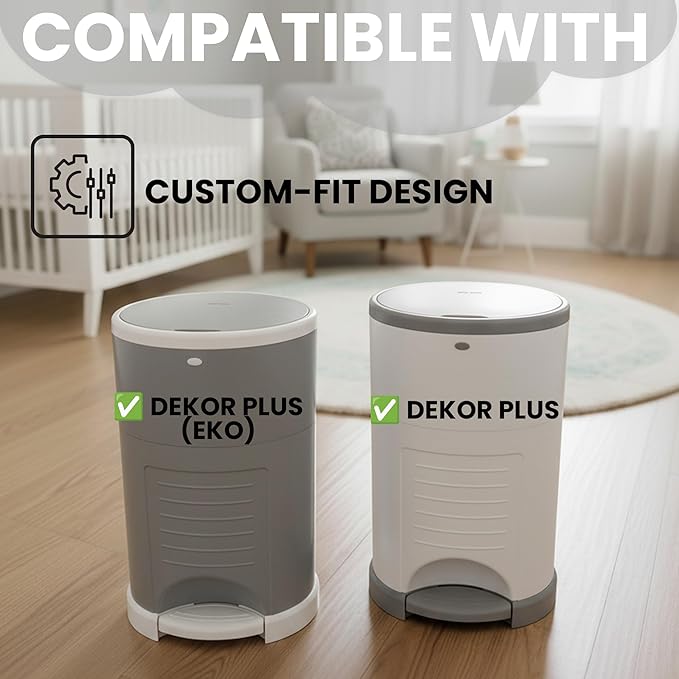 Factory Happyou® Pack of 8 Refills Compatible with Dekor Plus Diaper Pail Refills & Dekor Diaper Pail Refill Bags, 394 in Long, 30% Thicker, Advanced Odor Control. Each Roll Holds up to 600 Diapers