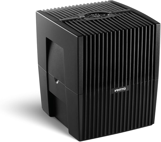 Venta LW15 Comfort Plus Humidifier in Black - Filter-Free Evaporative Humidifier for spaces up to 375 ft²