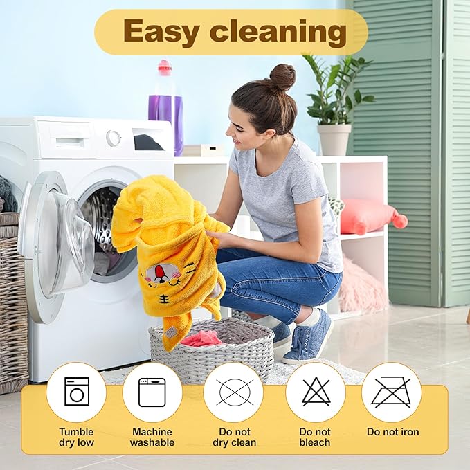 Toddler Bath Towel, Baby Hooded Towel, Ultra Absorbent Soft Shower Towel, Unisex Baby Bath Towel, Baby Towels with Hood for Kids Boys Girls, 27.5" x 55" (Yellow-Tiger)