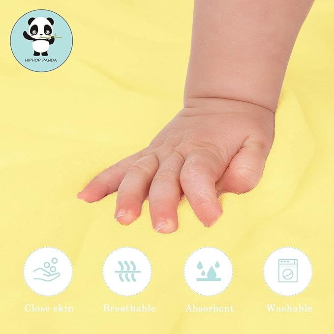 HIPHOP PANDA Hooded Towel - Rayon Made from Bamboo, Bath Towel with Bear Ears for Newborn, Babie, Toddler, Infant - Absorbent Large Baby Towel - Yellow Duck, 21.5 x 22.5 Inch