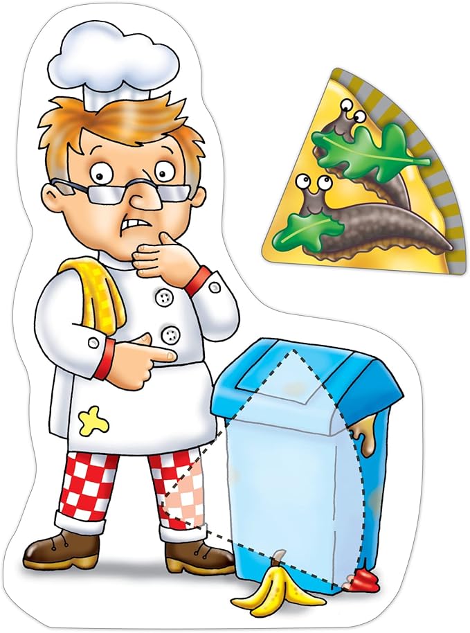 ORCHARD TOYS Moose Games, Pizza! Game. Match Colors and Shapes to Make a Perfect Pizza. for Ages 3-7 and 2-4 Players