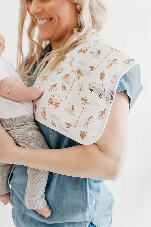 Copper Pearl Baby Burp Cloth Large 21''x10'' Size Premium Absorbent Triple Layer 3-Pack Gift Set “Maui