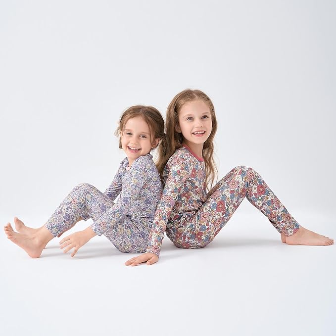 pureborn Baby Toddler Kids Viscose from Bamboo Pajamas Set Pjs 2pcs 18M-8Y