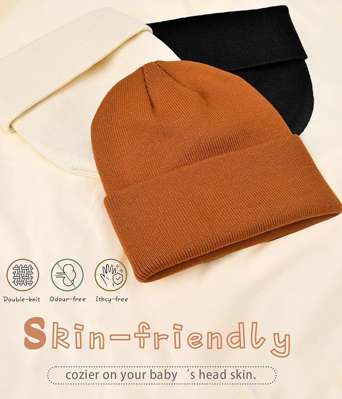 Rosoz Toddler Beanie Boys Girls Baby Knit Warm Beanies Kids Children Winter hat Caps