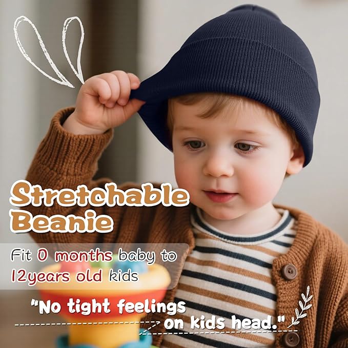 ZOORON Toddler Beanie Baby Beanies for Boys Girls Kids Winter Hats Children Knit Warm Caps 0-12years