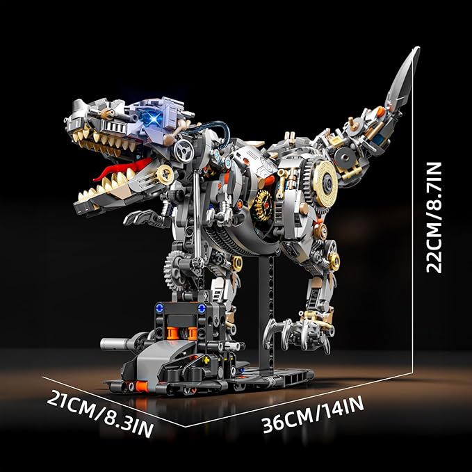 Mechanical Tyrannosaurus Building Blocks Set,T Rex Model Home Decor Gift for Adults Teens Kids Boys（1268PCS）