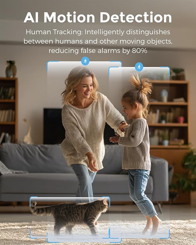 Devo CCAZ10 Security Camera 2K | Indoor &Outdoor|Baby Camera & Pet Monitor | Color Night Vision, 2-Way Audio, Live Stream, Motion Alerts & Notifications White,1 Cam