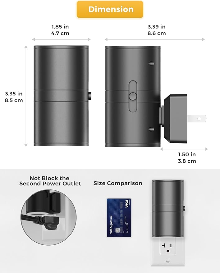 L LOHAS LED Night Light Plug in, Modern Night Lights Plug into Wall, Dusk to Dawn Sensor, Soft White 3000K, 0-100LM Adjustable Brightness, Dimmable Night Lights for Hallway Bedroom Stairway, 2 Pack