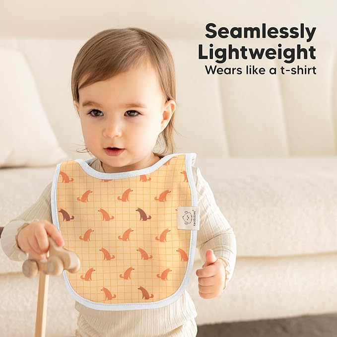 8-Pack Baby Bibs for Boys, Girls - Pullover Bibs for Drooling Teething Baby Girl & Boy Toddler, Newborn, Soft & Absorbent, Cute Colors, Large Torso Coverage Keep Infant Clean & Dry (Pets & Paws)