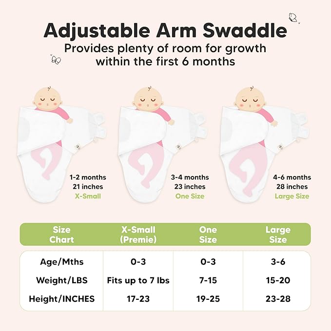 3-Pack Organic Baby Swaddle Sleep Sacks - Swaddles for Newborns, Infant 0-3 Months, Baby Girls, Boys, Soft & Snug Newborn Sleep Sack, Nursery Swaddling Blankets (Cloud)
