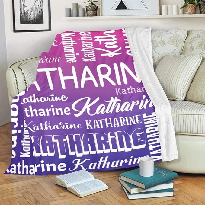 Personalized Blankets with Name Custom Blanket for Adult Kids Baby Customized Blanket Monogrammed Blankets Gifts for Women Men Girls Boys
