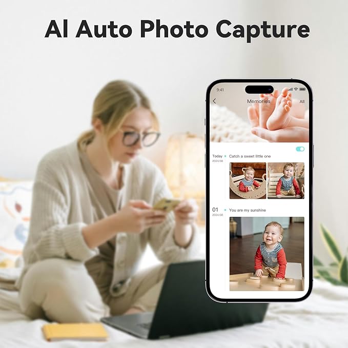 Smart Video Baby Monitor,2.8inch Display,1080p Camera,1500ft Long Range,WiFi On/Off Switch,Night Vision,Feeding Clock,Temperature Detection,2-Way Talk,Free Smart Phone App