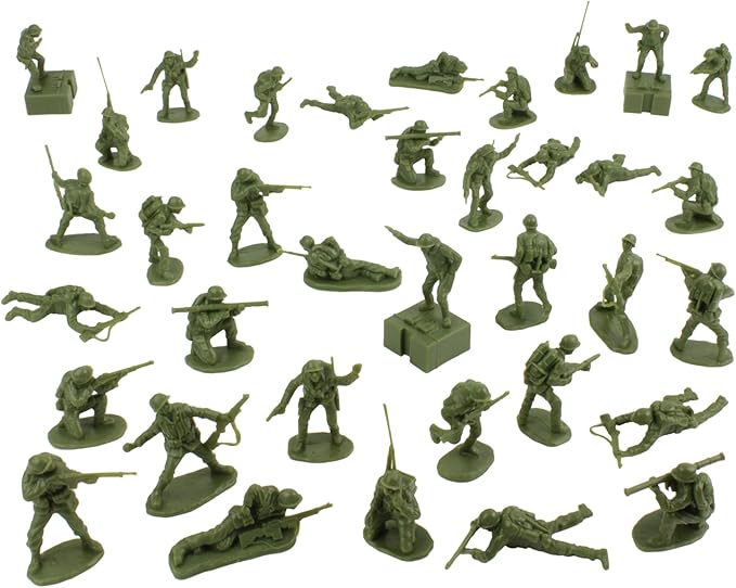 BMC WW2 Iwo Jima US Marines Plastic Army Men - 36 American Soldier Figures