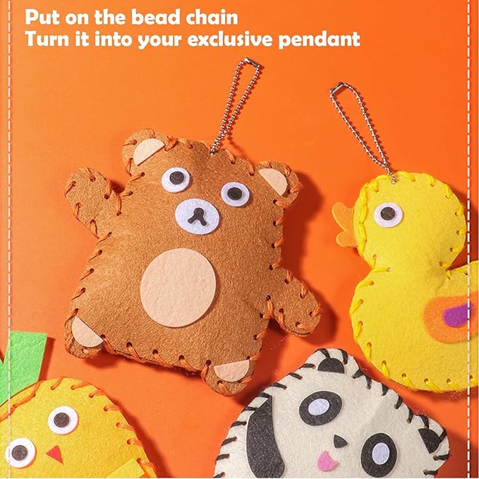 Eubeneortho Sewing Kit for Kids,Felt Animals Sew Craft Kit for Beginners,Fun and Educational Kids DIY Projects Craft and Sew Set Gift for Ages 6+ Girls, Boys, Learn to Sew