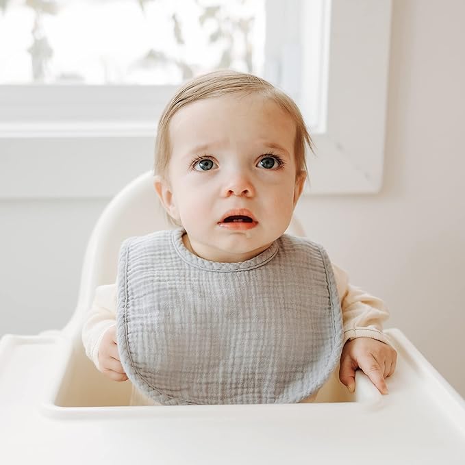 Konssy Muslin Baby Bibs 8 Pack Baby Bandana Drool Bibs Cotton for Unisex Boys and Girls, Soft Absorbent Set for Teething and Drooling