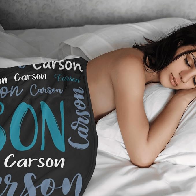 Personalized Custom Baby Blanket with Name for Girls Boys Kids Customized Flannel Blanket for Bed Nursery Room Baby Stroller