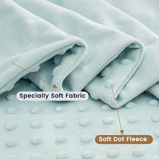 david's kids Micro Fleece Minky Baby Blanket for Boys Girls Neutral with Double Layer and Soothing Raised Dots, 40x50 Inches Breathable and Soft Lightweight Receiving Blanket for Newborns, Light Blue