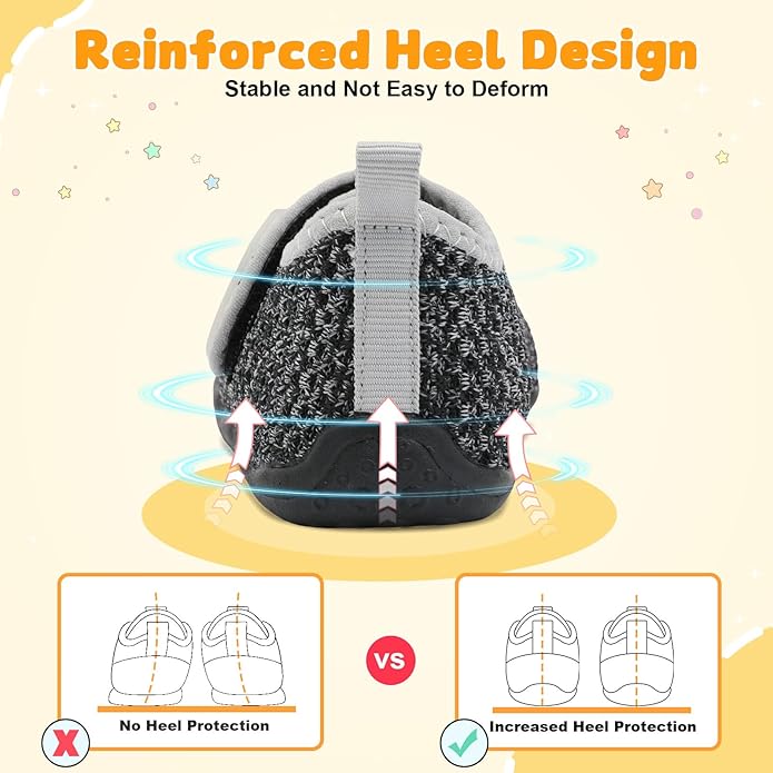 FEETCITY Baby First Walking Shoes Wide Baby Shoes Infant Sneakers Newborn Crib Shoe Barefoot Lightweight Slip On Shoe