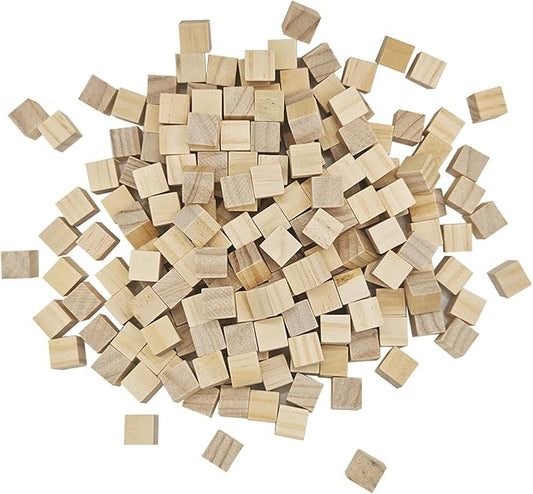 200 Pcs Unfinished Wood Cubes,1/2 inch Wooden Blocks for Crafting,Small Wood Cubes for Crafts Making & DIY Projects & Decor