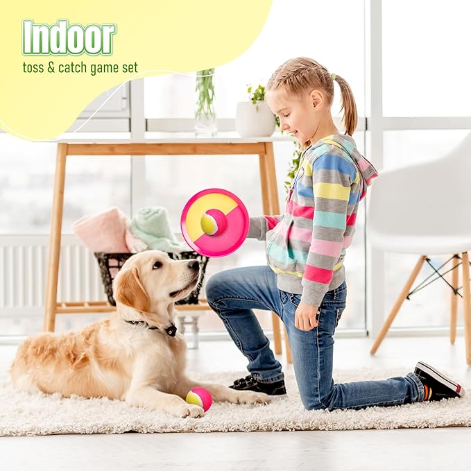 Toss and Catch Ball Game - Ideal Outdoor Beach, Pool & Yard Toy for Toddlers and Kids Ages 4, 5, 6, 7, 8+, Perfect for Boys Girls - Great Birthday Gift & Easter Basket Stuffer