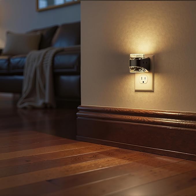 Briignite LED Night Light Plug into Wall, Dimmable Night Light with Bubble Design 3000K Warm & 5 Brightness Levels, Dusk to Dawn Sensor Nightlights for Kids Room, Nursery, Hallway, Bathroom, Bedroom