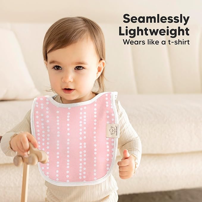 8-Pack Baby Bibs for Boys, Girls - Pullover Bibs for Drooling Teething Baby Girl & Boy Toddler, Newborn, Soft & Absorbent, Cute Colors, Large Torso Coverage Keep Infant Clean & Dry (Sweet Charm)