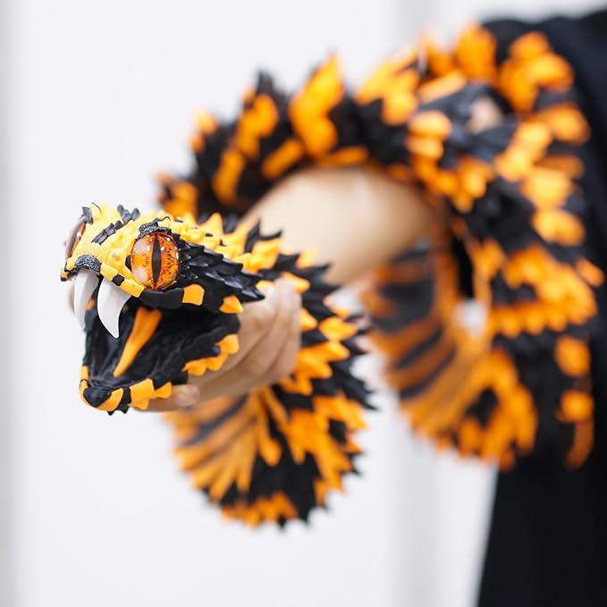 47.5inch Super Large 3D Printed Snake Models,Movable Teeth,Flexible Joint Animal lacertid Figurines, Stress Relief, Fidget restlessness, ADHD Toys, Surprise Fantasy Gifts (BO/47.5inch)