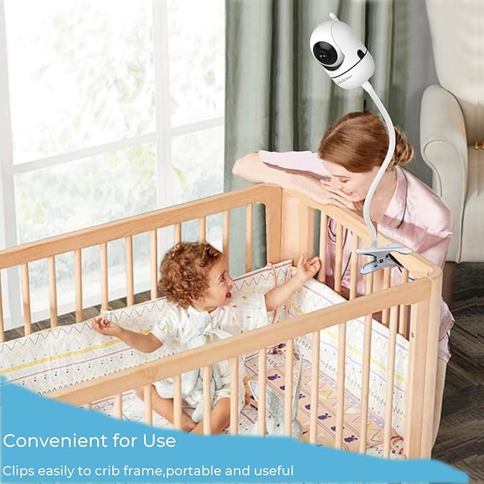 GUCHO Baby Monitor Mount Compatible with HelloBaby HB65/HB40/HB6550/HB66/HB6339/HB6550 Pro,ANMEATE SM935E,for Infant Flexible Baby Camera Clip Mount for Crib Without Tools or Wall Damage