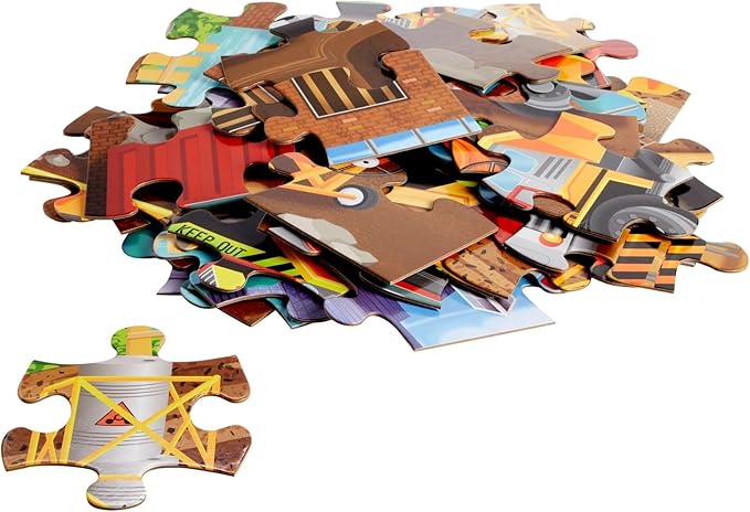 BLUE PANDA Construction Set - 48-Piece, 2 ft x 3 ft Floor Challenge - Preschool Learning & Hand Eye Coordination for Toddlers Ages 3-5