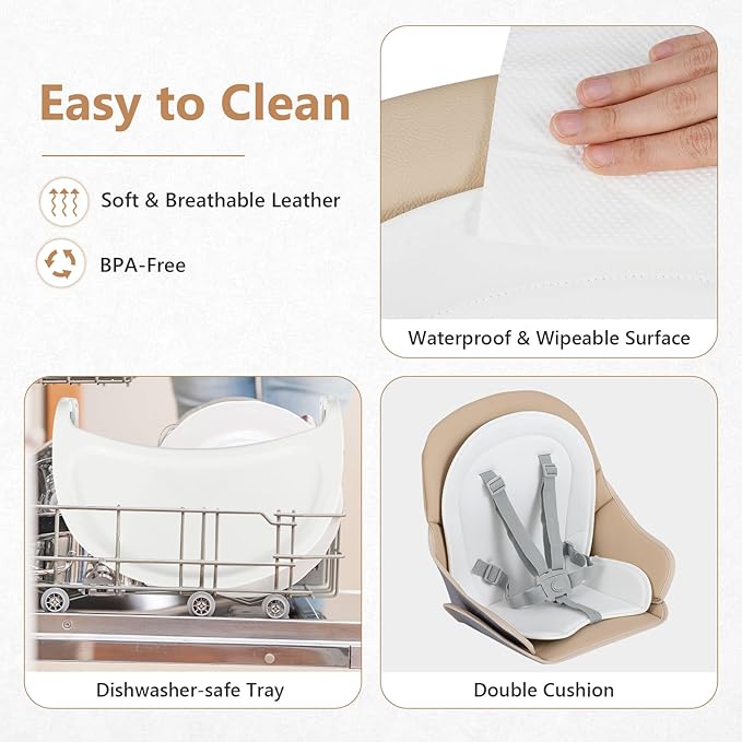 INFANS 8 in 1 Baby High Chair, Convertible Highchair for Babies and Toddlers, Infant Dining Booster Seat, Building Block Table, Kids Stool Table Chair Set with Removable Tray (8 in 1, Light Brown)