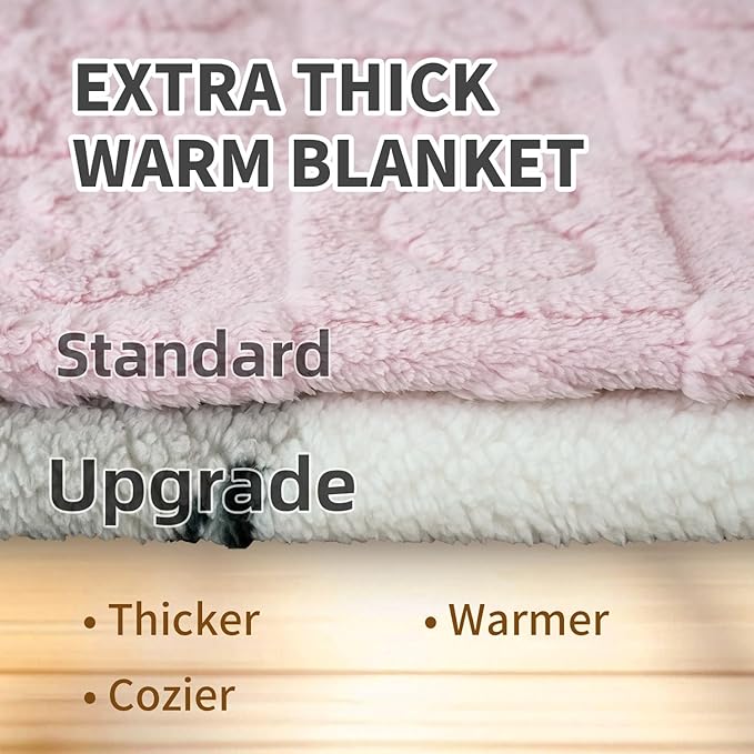 Soft Cozy Sherpa Fleece Baby Blankets Animal Pattern Fluffy Plush Receiving Blanket for Newborn Infant Toddler Thick Warm Crib Stroller Blanket for Boys Girls 30"x40" White Sheep