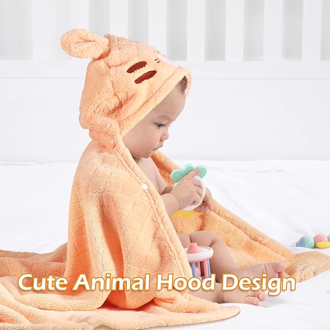 Hooded Towels Baby,Premium Coral Fleece Bath Towel, Thick and Soft Absorbent for Toddler Cozy and Warm,Bath Essential for Newborn, Infant and Toddler(50 x 32 Inch, L x W)