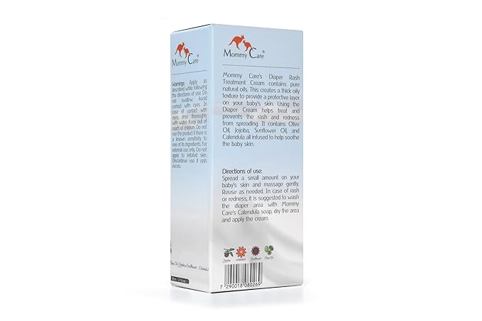 Mommy Care Zinc-Free Diaper Rash Cream – Gentle & Soothing Baby Diaper Cream with Jojoba & Olive Oil, Nourishing Protection for Newborns, Infants & Toddlers, 80ml / 2.7 fl oz