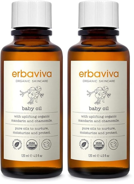 erbaviva Baby Oil, 4 Fl Oz (Pack of 2)