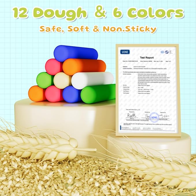 71 PCS 3 in 1 Dough Sets for Kids Ages 3-4-8, Art Crafts Dough Tools Kit, Ice Cream Playset Noodle Cake Maker Machine, Kitchen Creations Food Play Toys Boys Girls