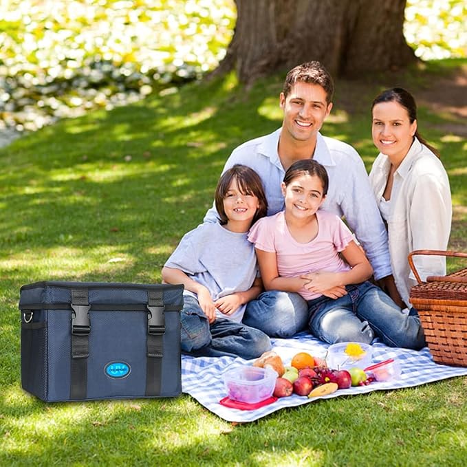 UVC Sanitizer Ozone Box with Timer, Foldable Large Cleaner UV Bag w/strap and USB Port, Portable UVC Light Tote 185nm wavelength for Mask, Cell Phone, Key, Towel 12L/3.17 gal