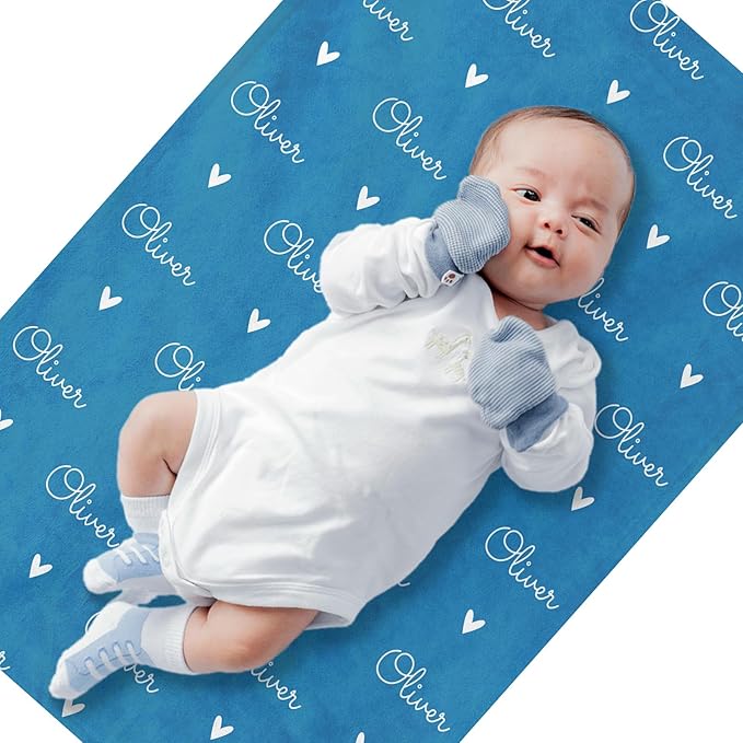 Ship from USA -Personalized Baby Blankets with Name,Customized Name Blankets for Kids,Super Soft Plush Fleece,Custom Baby Blanket for Boys,Girl,Personalized Gifts for Newborn