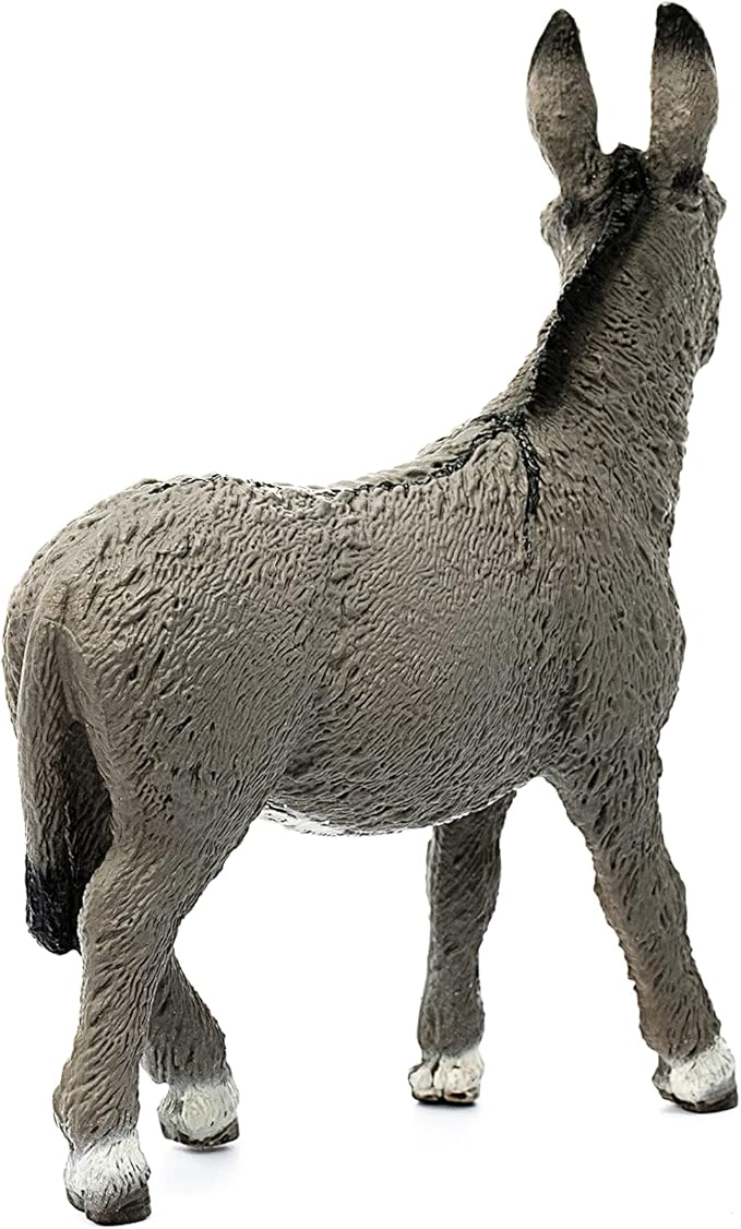 Schleich Farm World Realistic Donkey Animal Figurine - Highly Detailed and Durable Farm Animal Toy, Fun and Educational Play for Boys and Girls, Gift for Kids Ages 3+