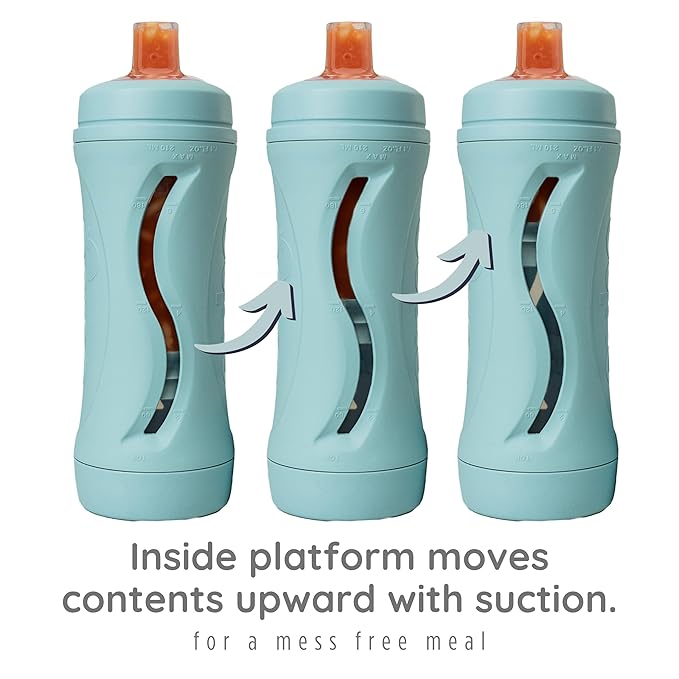 Subo Baby Food Bottle | No Mess Squeeze-Free Toddler Feeder | Feeding Bottle to Replace Resuable Pouches | (Duck Egg Blue)