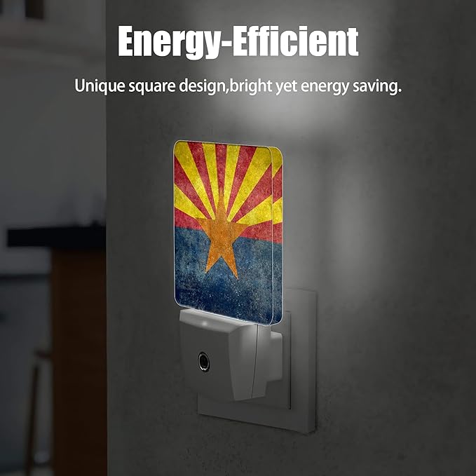 Arizona Flag Night Light, The 48th State Plug into Wall with Dusk to Dawn Light Sensors,Warm Nightlights for Bedroom, Bathroom, Hallway, Kitchen, Gifts Ideal for Boys Girls Women Men