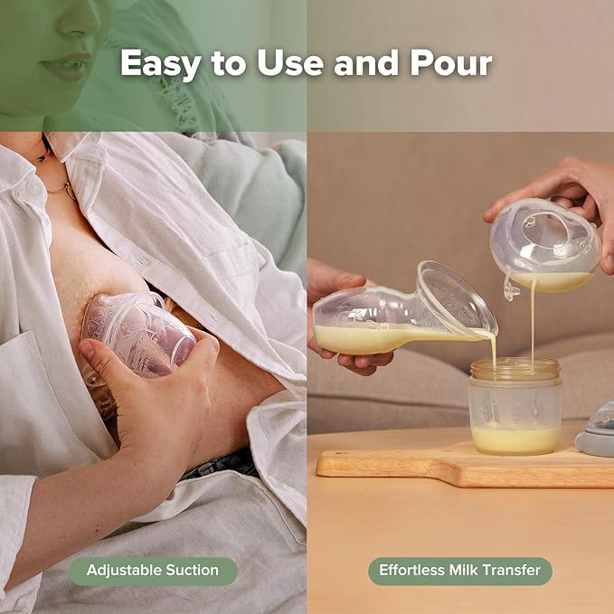 haakaa Manual Breast Pump for Breastfeeding 4oz/100ml and Ladybug Milk Collector 2.5oz/75ml Combo, Food-Grade Silicone