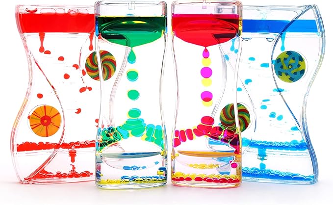 XINBAOHONG Liquid Motion Bubbler Sensory Toy for Kids and Adults 4-Pack，Calming Stress Relief Fidget Toys for ADHD Autism, Office Desk Decor