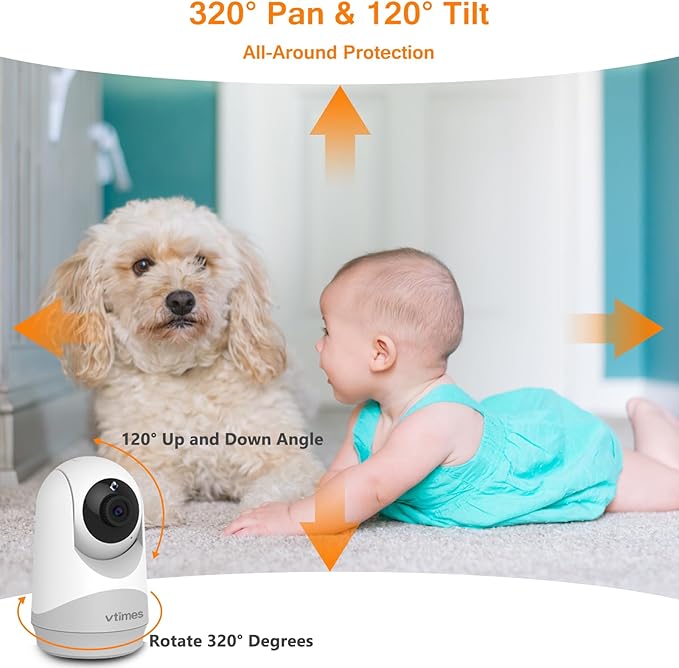 Baby Monitor with Camera and Audio, 3.2" IPS Screen Video Baby Monitor No WiFi Night Vision, Portable Baby Camera VOX Mode Pan-Tilt-Zoom Alarm and 1000ft Range, Ideal for Baby/Elderly/Pet