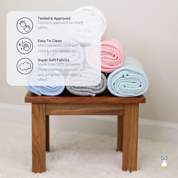 GooseWaddle Luxury Knit Baby Blanket (30”x40”), Premium Comfort from Ultra Soft Fabrics That Get Softer with Use, Perfect for Any Infant Nursery, Boy or Girl, Machine Washable (Blue)