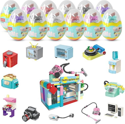 Building Toys for Girls Gift, Mini Building Blocks Appliances for Kids, STEM Building Blocks Party Favors Prizes for Birthday Christmas Easter - 12 Pack