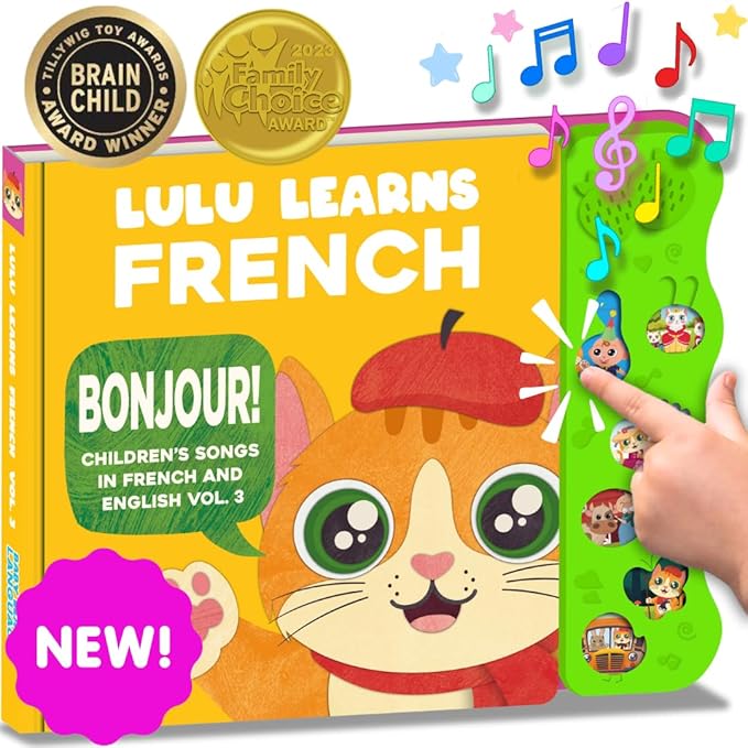 Bundle Deal - Musical Baby Book in French, French Baby Toys & Bilingual Toys, Interactive Books for Toddlers 1-3, Kids, Children, Girls, Boys & Babies