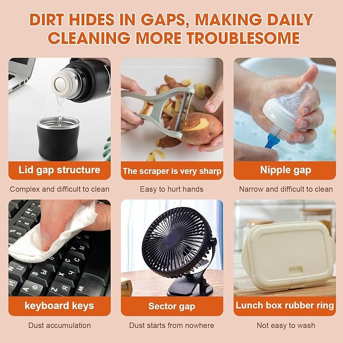 3 in 1 Cup Lid Cleaning Brush, Multifunctional Cleaning Brush Portable Cup Lid Cleaner for Bottle Gap Tight Spaces Cup, Portable Cup Lid Cleaner, 1 Pcs Green